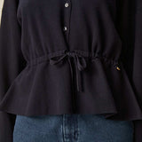 Cardigan chic à manches bouffantes boutons dorés  - DES PETIS HAUTS