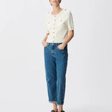 Cardigan court chic à manches courtes B317085 - Ecru - IKKS WOMEN