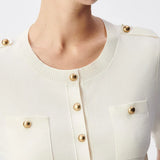 Cardigan court chic à manches courtes B317085 - Ecru - IKKS WOMEN