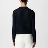 Cardigan court en maille ajourée B317055 - Marine - IKKS WOMEN