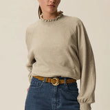 Ceinture en cuir à boucle dorée ronde Olympe - Ecorce - DES PETITS HAUTS