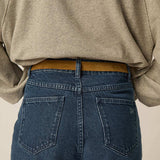 Ceinture en cuir à boucle dorée ronde Olympe - Ecorce - DES PETITS HAUTS