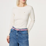 Ceinture fine en cuir à clous cœurs dorés Bold love - Rose - FABIENNE CHAPOT