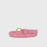 Ceinture fine en cuir à clous cœurs dorés Bold love - Rose - FABIENNE CHAPOT