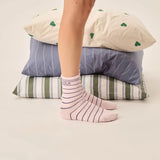 Chaussettes rayés en maille épaisse Waffa - Bulle - DES PETITS HAUTS