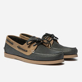Chaussures bateau à lacets en cuir Phenis - Marine Tan - TBS HOMME