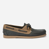 Chaussures bateau à lacets en cuir Phenis - Marine Tan - TBS HOMME