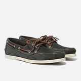 Chaussures bateau à lacets en cuir nubuck Phenis - Marine Crème - TBS HOMME