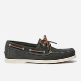 Chaussures bateau à lacets en cuir nubuck Phenis - Marine Crème - TBS HOMME
