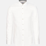 Vue à plat de la chemise Business blanche en coton dobby Seidensticker