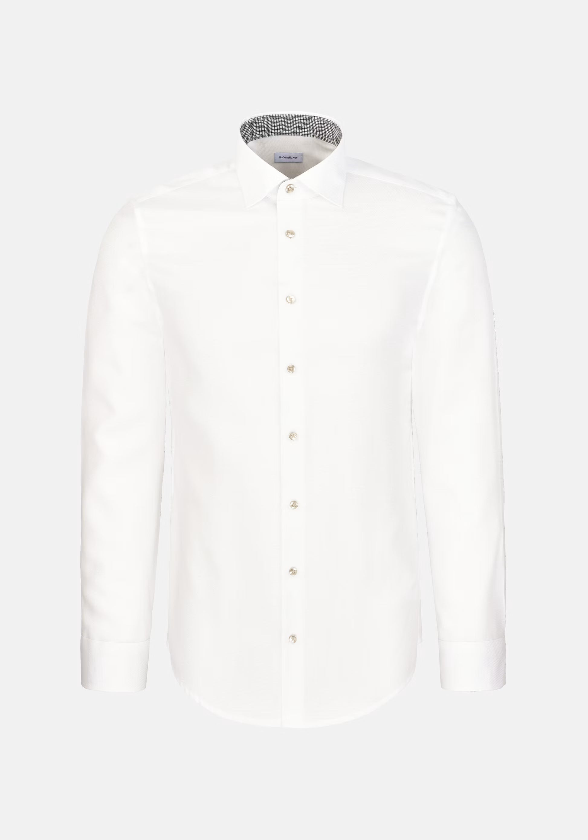Vue à plat de la chemise Business blanche en coton dobby Seidensticker