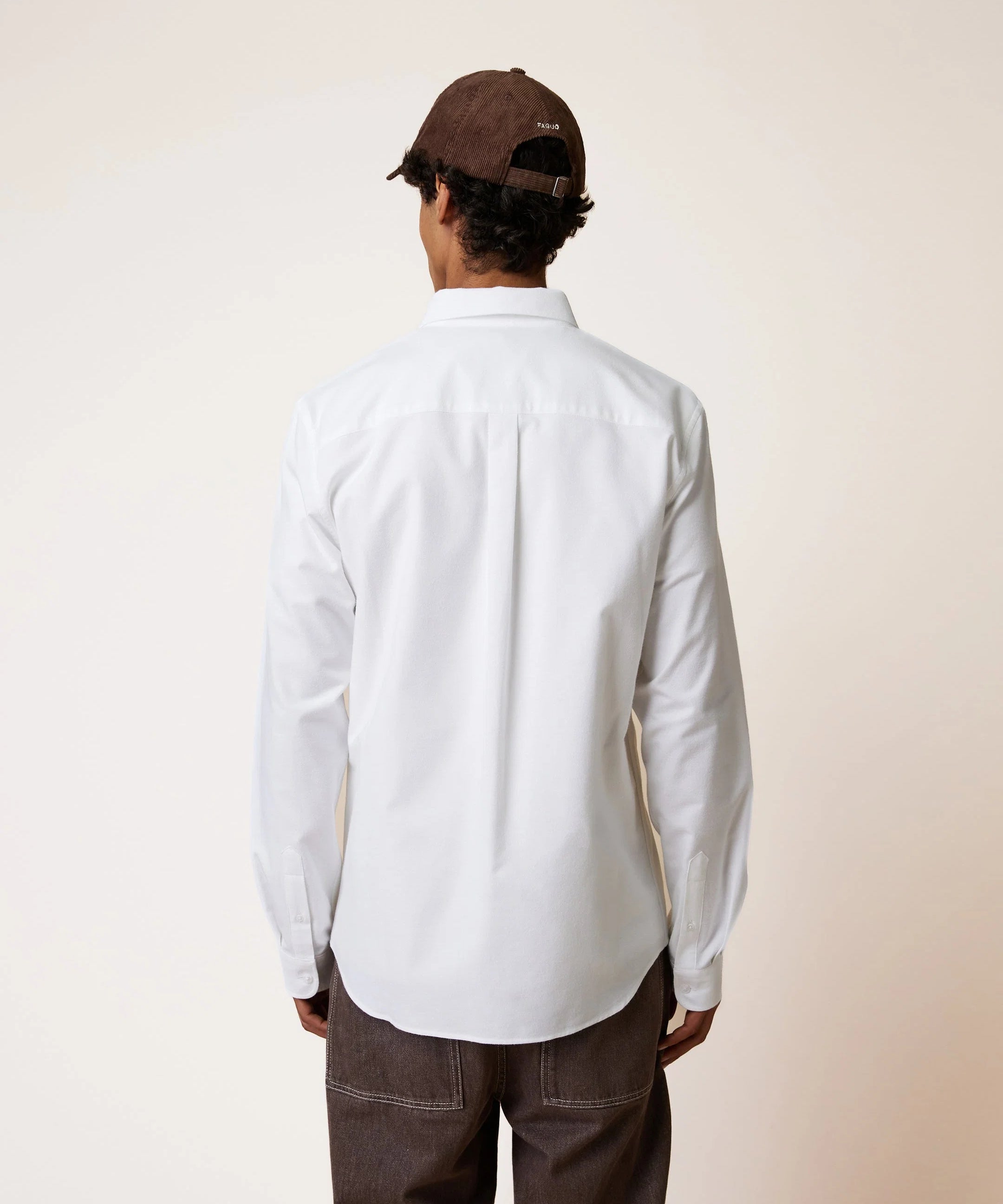 Vue arrière de la chemise Ivoy blanche FAGUO