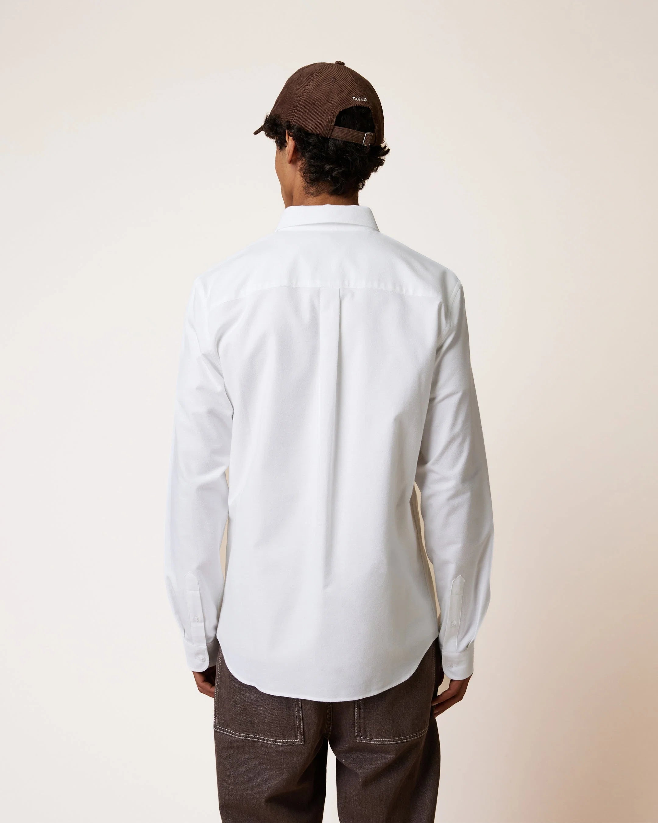 Vue arrière de la chemise Ivoy blanche FAGUO