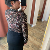 Chemise en voile imprimé zèbre - noire - IKKS