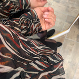 Chemise en voile imprimé zèbre - noire - IKKS