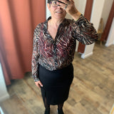 Chemise en voile imprimé zèbre - noire - IKKS