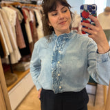 Chemise jean à patte volantée Lassa - Bleach - DES PETITS HAUTS
