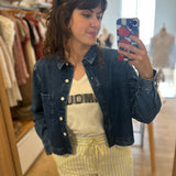 Chemise jean cropped Lazare - Bleu stone - DES PETITS HAUTS