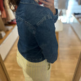 Chemise jean cropped Lazare - Bleu stone - DES PETITS HAUTS