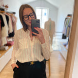Chemise rayée chic avec fils brillants Tinette - Glossy pivoine - DES PETITS HAUTS