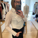 Chemise rayée chic avec fils brillants Tinette - Glossy pivoine - DES PETITS HAUTS