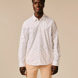 Chemise ajustée stretch avec motif subtil Adict - Blanc - SUN VALLEY HOMME