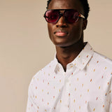 Chemise ajustée stretch avec motif subtil Adict - Blanc - SUN VALLEY HOMME