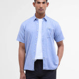 Chemise à manches courtes en lin Nelson - Bleu - BARBOUR HOMME
