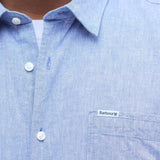 Chemise à manches courtes en lin Nelson - Bleu - BARBOUR HOMME