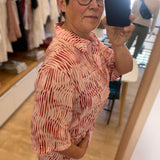 Chemise à rayures froncée Leony - Rose - SUNCOO FEMME