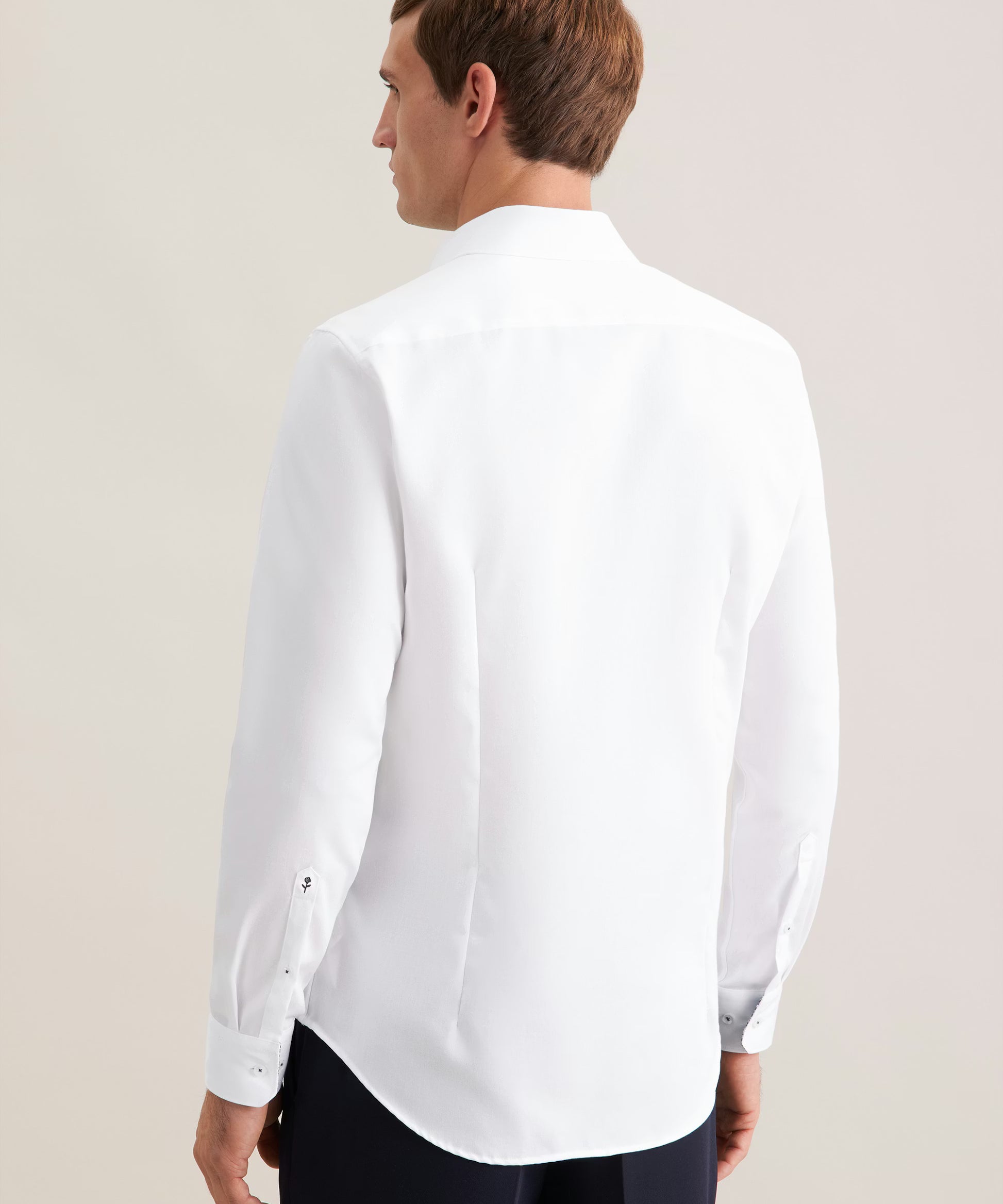 Chemise d'affaires unie cintrée pour homme - Blanc - SEIDENSTICKER