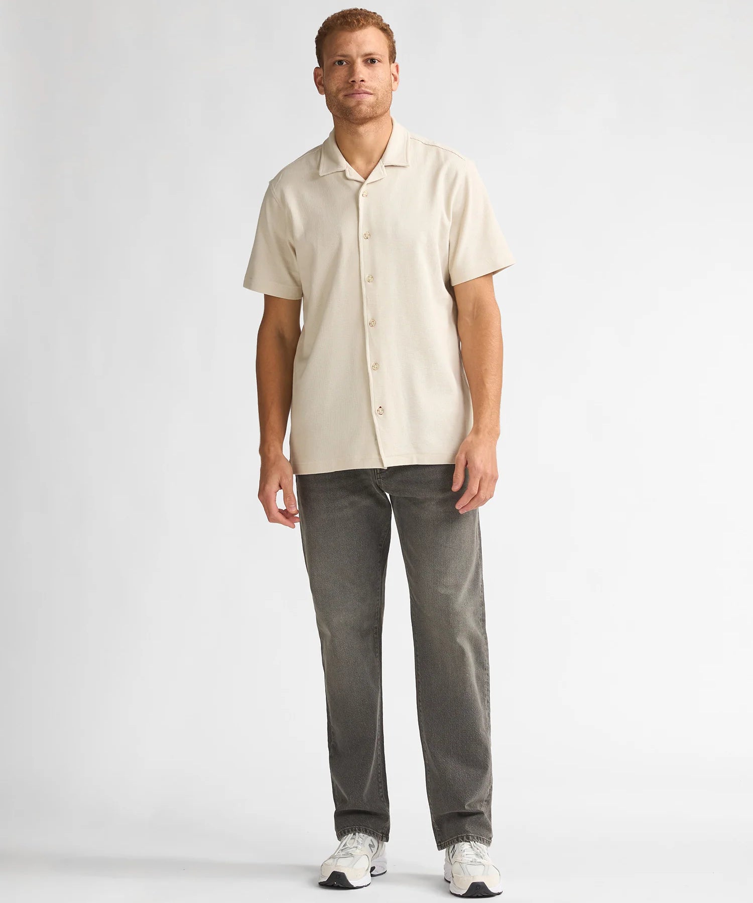 Chemise droite à manches courtes en maille - Sable - PETROL INDUSTRIES HOMME