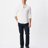 Chemise en lin pour homme à col mao M312013 - Blanc - IKKS MEN