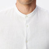 Chemise en lin pour homme à col mao M312013 - Blanc - IKKS MEN