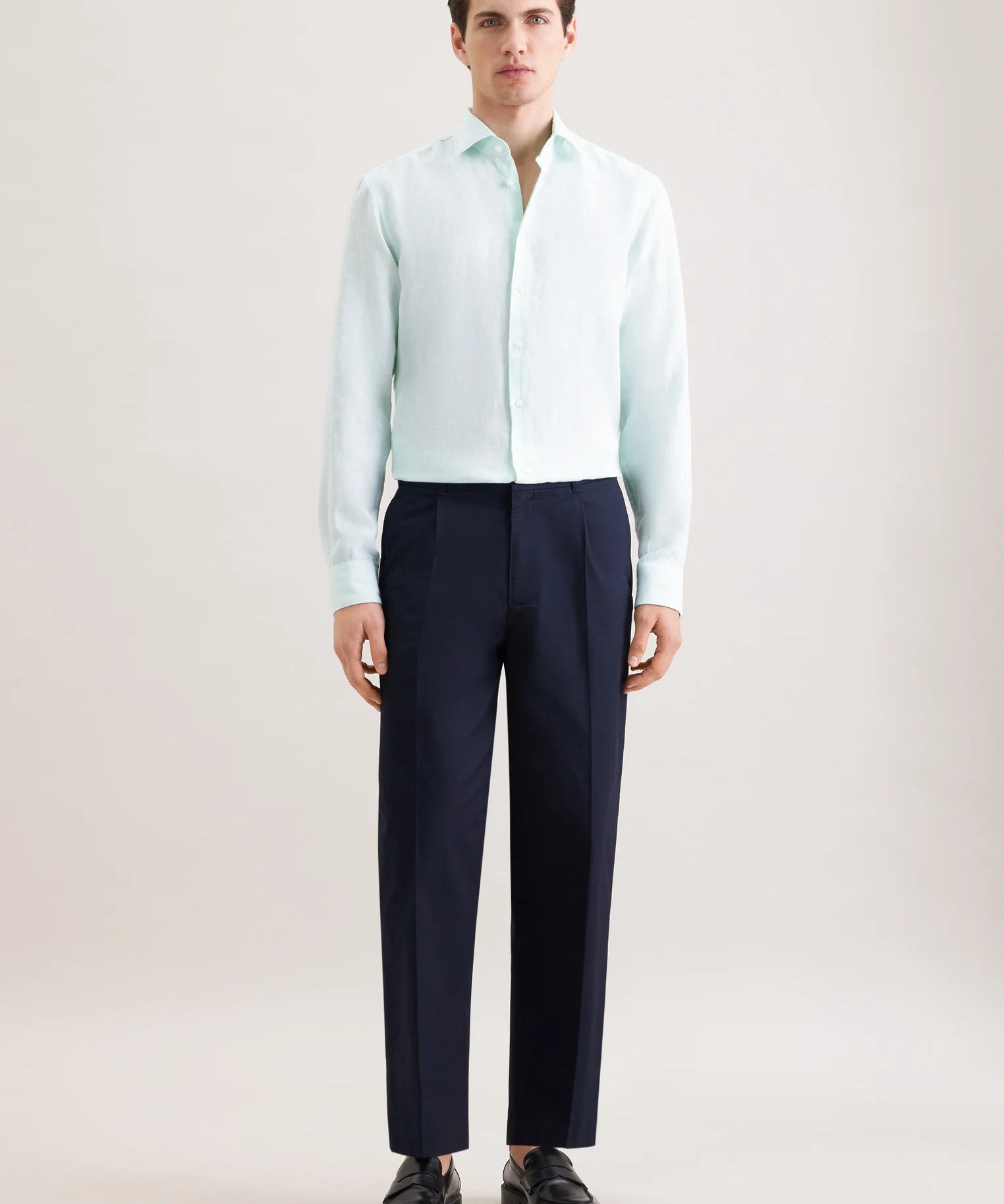 Chemise en lin cintrée pour homme 01.850150 - Vert menthe - SEIDENSTICKER