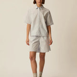 Chemise festonnée style pyjama du jour Rebeka - Celeste - DES PETITS HAUTS