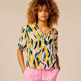 Chemise fluide à manches courtes imprimée Radway - Rose - SUN VALLEY FEMME