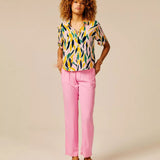Chemise fluide à manches courtes imprimée Radway - Rose - SUN VALLEY FEMME