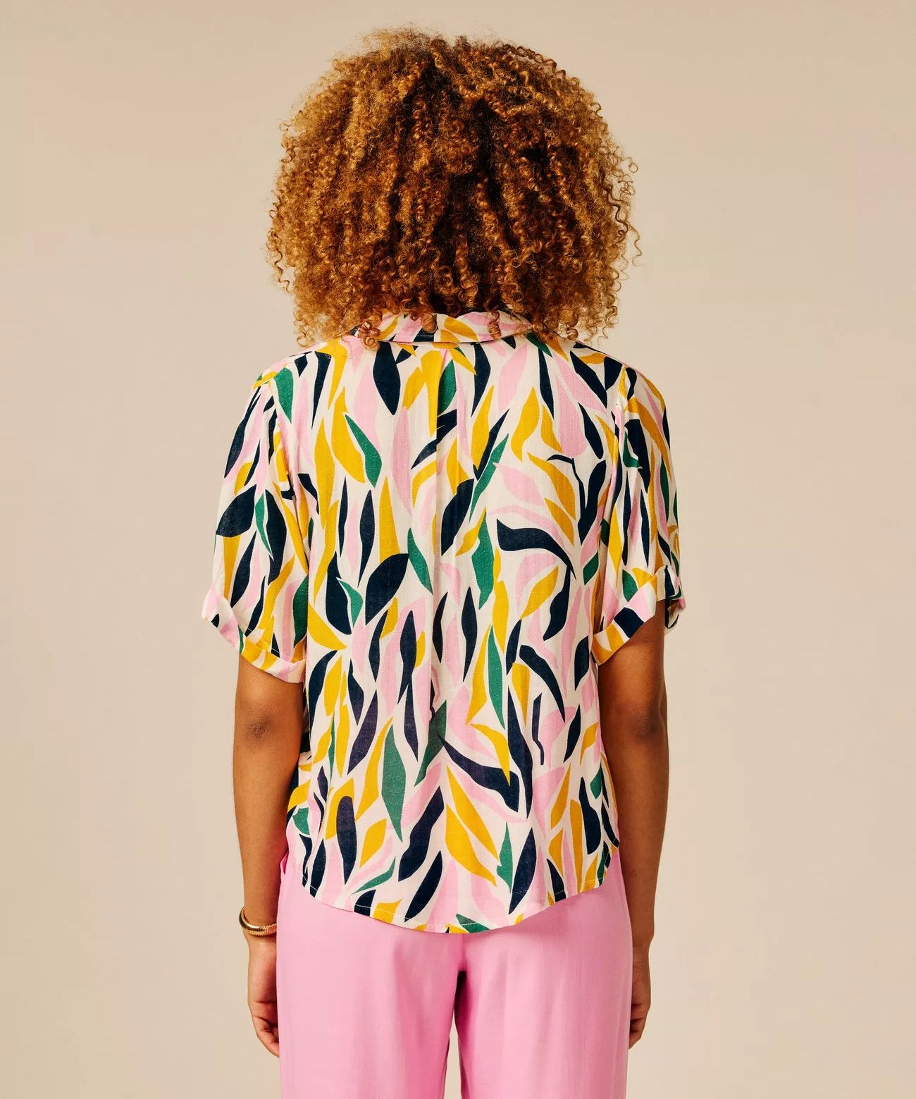Chemise fluide à manches courtes imprimée Radway - Rose - SUN VALLEY FEMME
