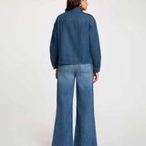 Vue de dos de la chemise en jean denim stone MORGAN