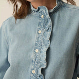 Chemise jean à patte volantée Lassa - Bleach - DES PETITS HAUTS