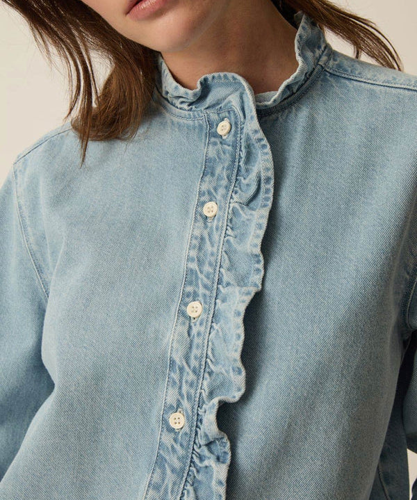 Chemise jean à patte volantée Lassa - Bleach - DES PETITS HAUTS