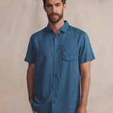 Chemise légère à manches courtes Yacincha - Bleu régate - TBS HOMME