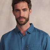 Chemise légère à manches courtes Yacincha - Bleu régate - TBS HOMME