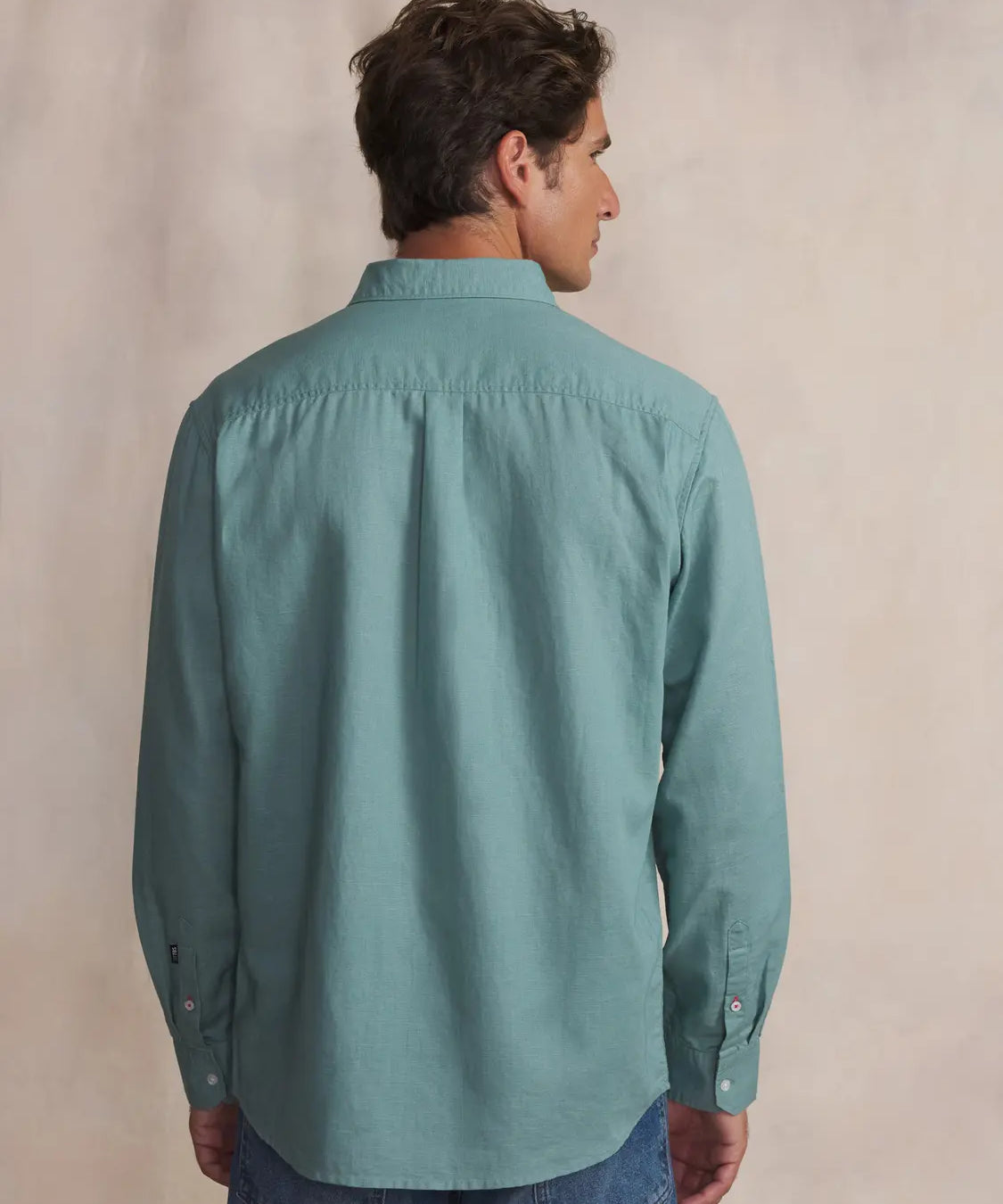 Chemise légère en lin et coton Lynerche - Vert mangrove - TBS HOMME