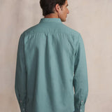 Chemise légère en lin et coton Lynerche - Vert mangrove - TBS HOMME