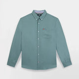 Chemise légère en lin et coton Lynerche - Vert mangrove - TBS HOMME