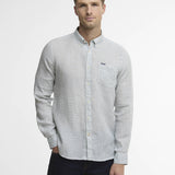 Chemise lin ajustée pied-de-poule Linton – Ardoise – Barbour Homme