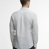 Chemise lin ajustée pied-de-poule Linton – Ardoise – Barbour Homme