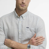 Chemise lin ajustée pied-de-poule Linton – Ardoise – Barbour Homme